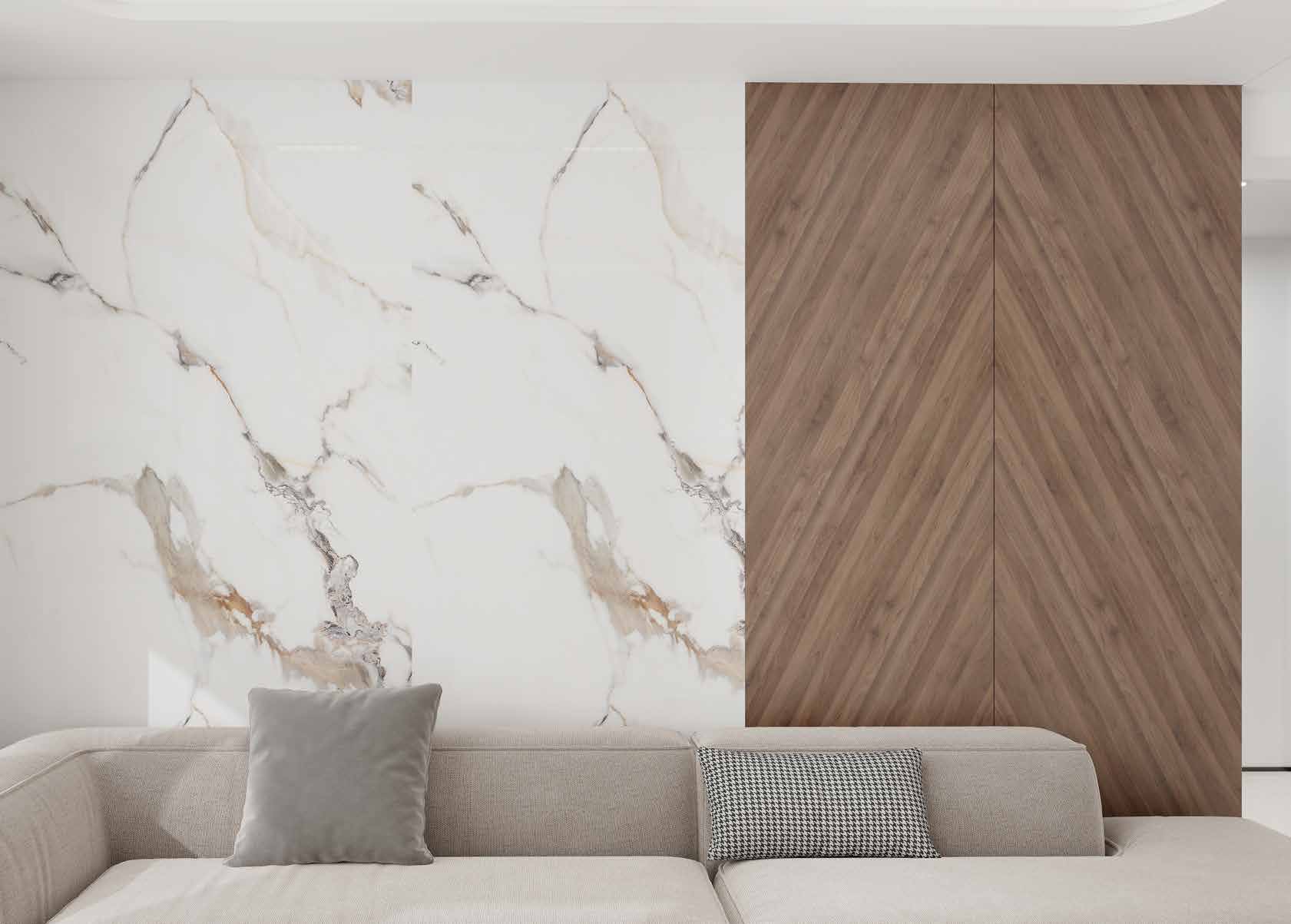 Rivestimenti murali in SPC effetto pietra e legno